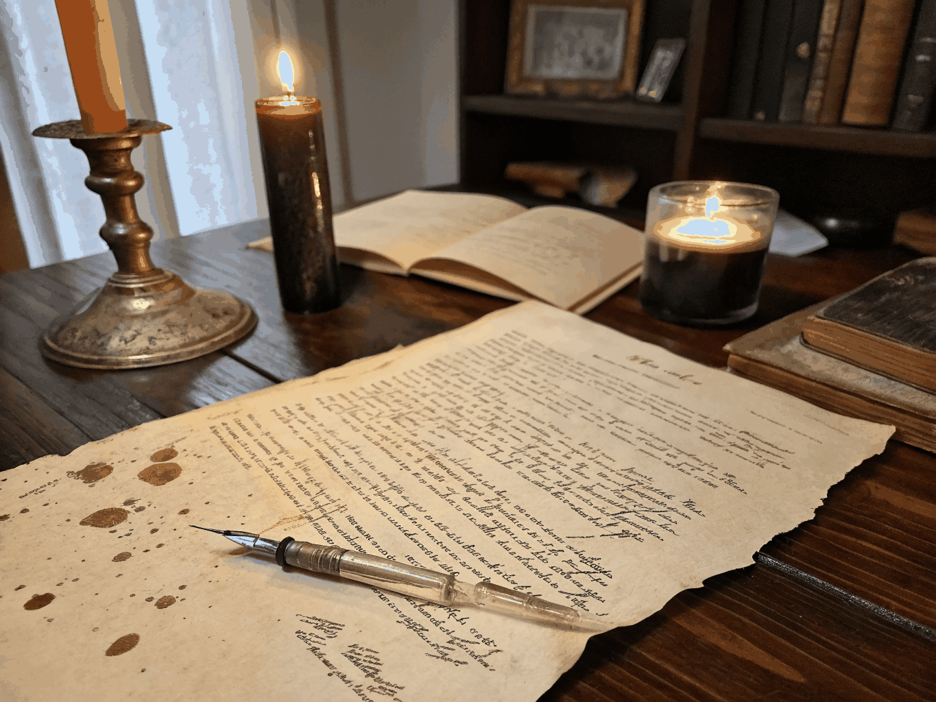 Handwritten notes in the margin of a well-loved paperback book