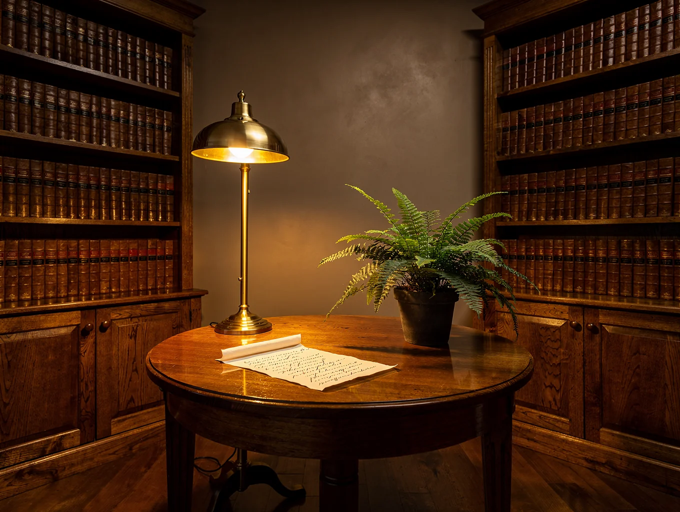 Floor-to-ceiling bookshelves filled with curated literary fiction